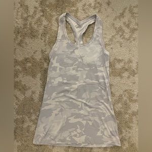 Lululemon Run Cool Racerback- Grey and White Camo
